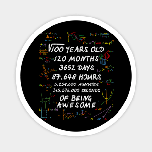 Square Root of 100 10th Birthday 10 Years Old Math Magnet